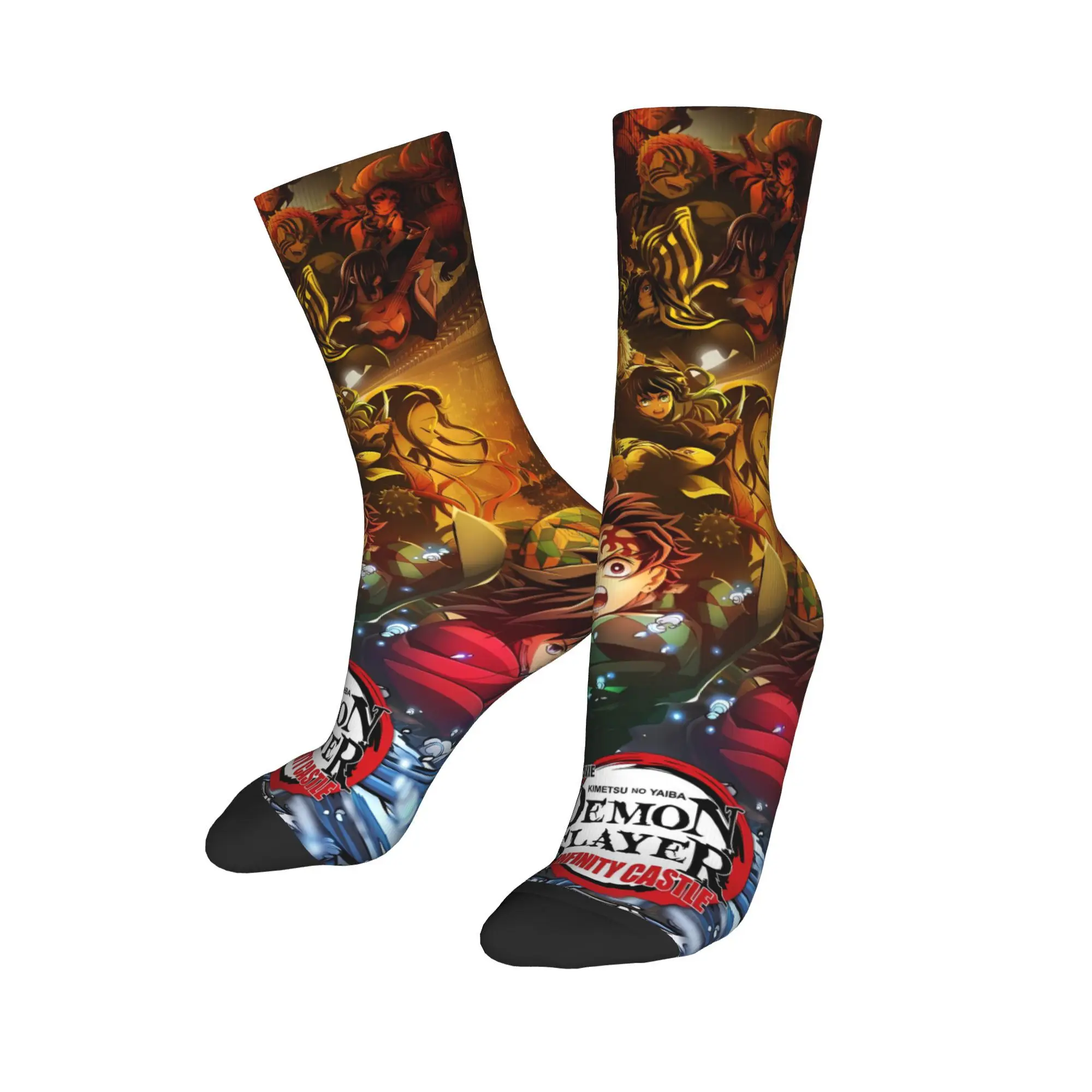 D-Demon Slayer Nezuko Giyu Tomioka Socken rutschfeste Strümpfe Damen Herren atmungsaktive Skateboard-Socken Herbst trendige Muster-Socken