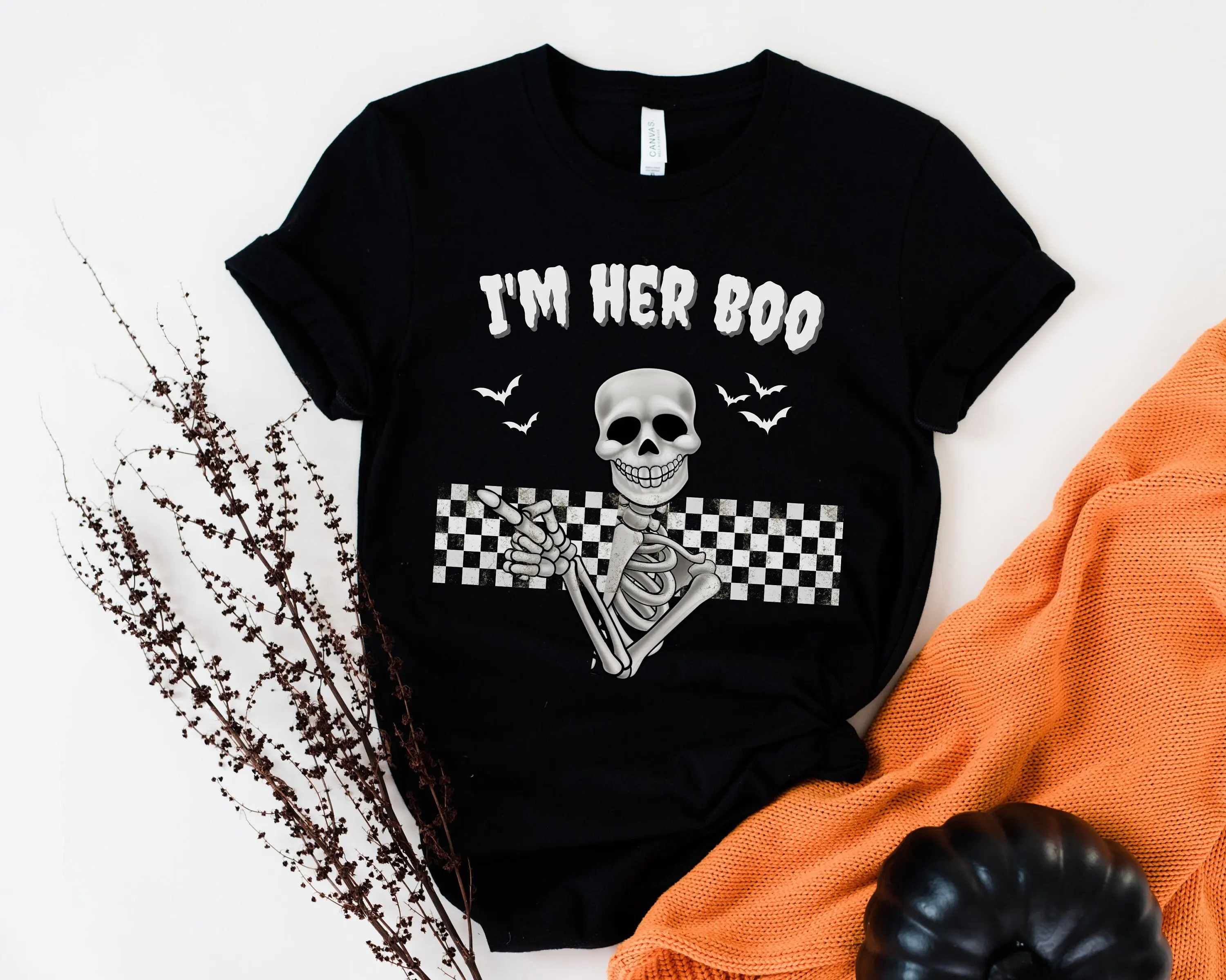 I'M Her Boo His Witch T Shirt Couple Funny Family Matching Halloween Trick Or Treat