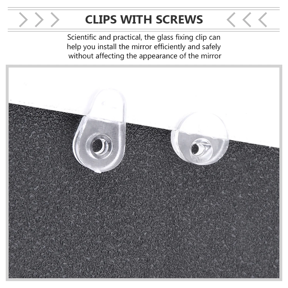 

50pcs Fixing Clips Plastic Mirror With Screws For Bathroom Display Case Wine Cooler Home Fixing Supplies Clips Screws Clamps