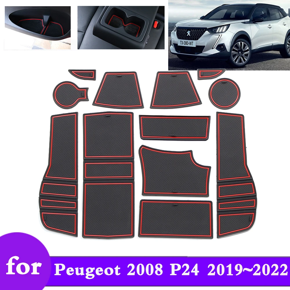 

Door Groove Mat Cushion for Peugeot 2008 P24 2019 2020 2021 2022 Anti-slip Dust Rubber Gate Slot Pads Car Accessories Stickers