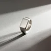 HNSP 316L Stainless Steel Rectangle Blank Seal Ring For Men DIY Signet Ring Finger Jewelry Accessories