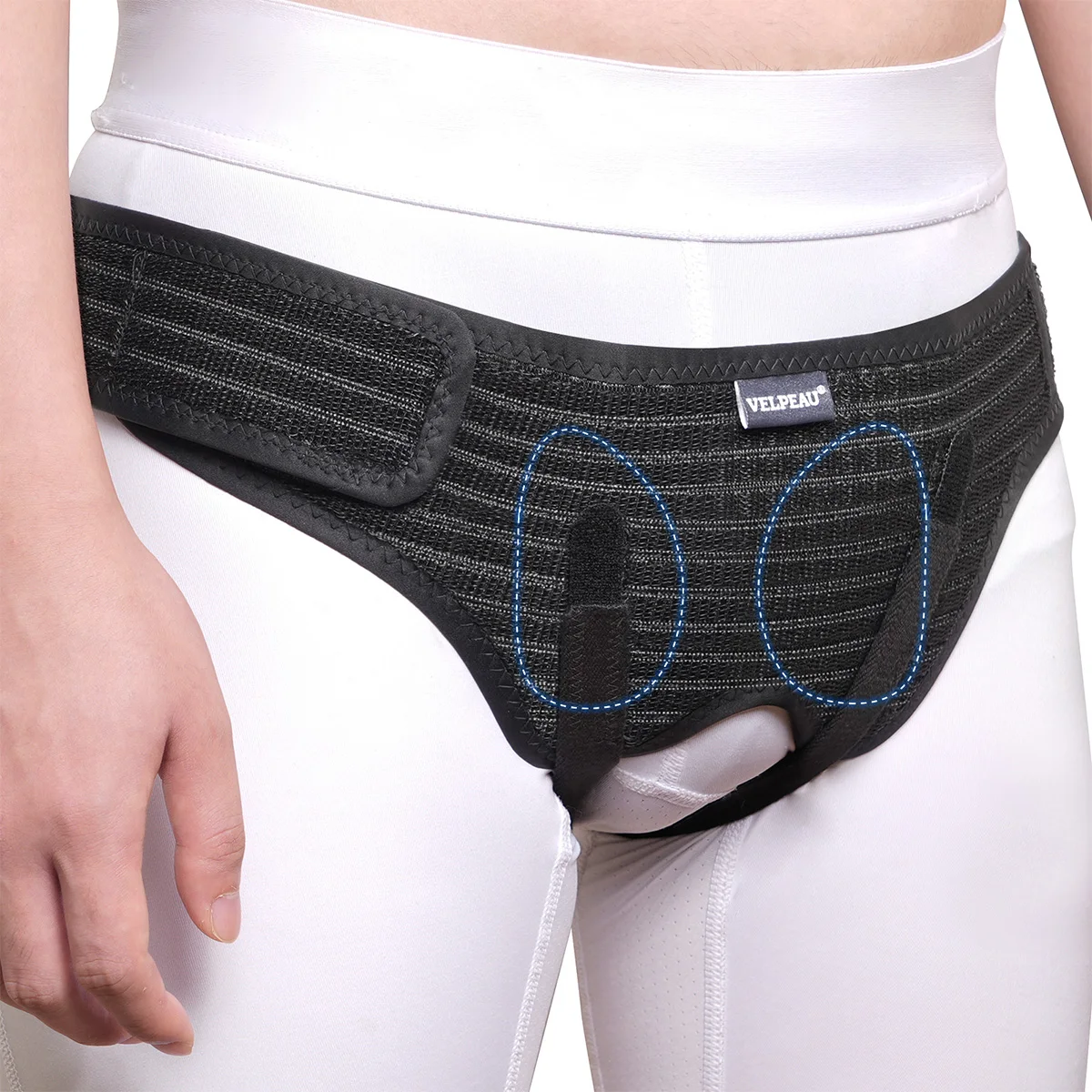 Hernia Belt Truss Adjustable Hernia Belt Support for Single/Double Inguinal with 2 Compression Pads for Men and Women