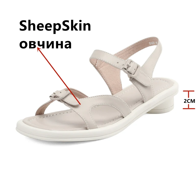 FEDONAS Leisure Low Heels Women Sandals Summer New Arrival Ankle Strap Casual Working Genuine Leather Shoes Woman Basic Concise