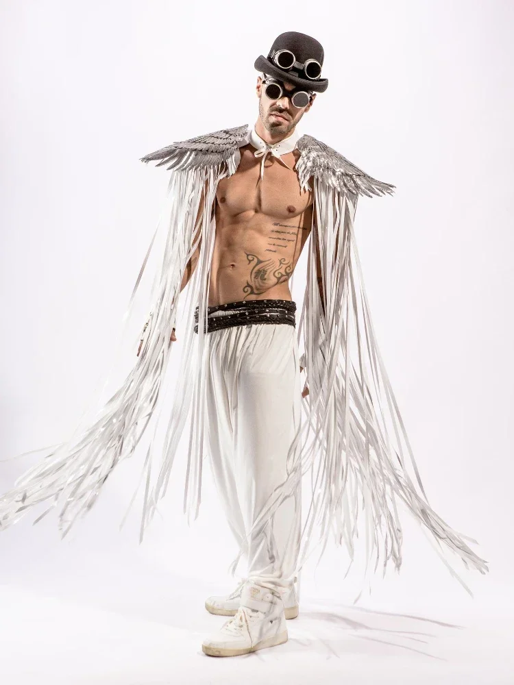 Unisex Gothic Sequin Fringe Tassel Wings Cover Ups, Cosplay Fantasias, Streetwear, Festa na praia, Xaile Manto, Verão, Y2K, 2023