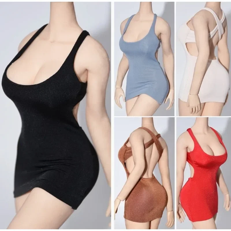 1/6 Scale Female Soldier Clothes Ice Silk Vest Floral Skirt Suspender Dress Waist Chain Sided Shawl for 12\