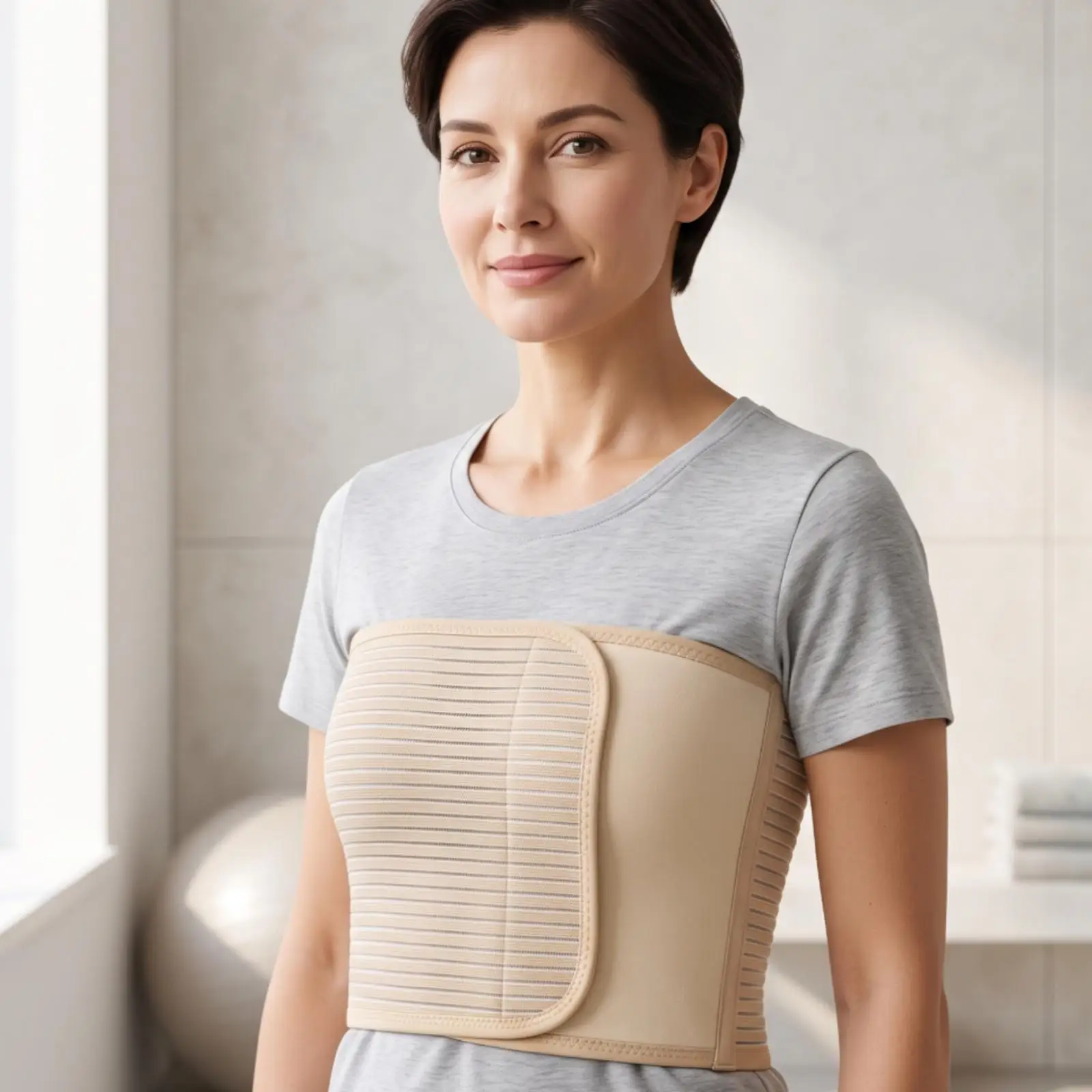 Chest Compression Support Belt for Rib Fracture Pain Relief Breathable Recovery Aid
