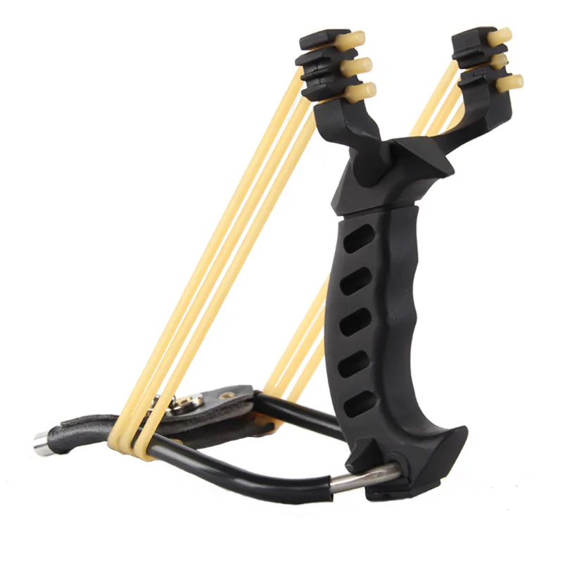 Stainless Steel Alloy Elastomer Power Wrist Holder  Slingshot Outdoor Precision Alloy Assassin Slingshot Three Cards Six Shares