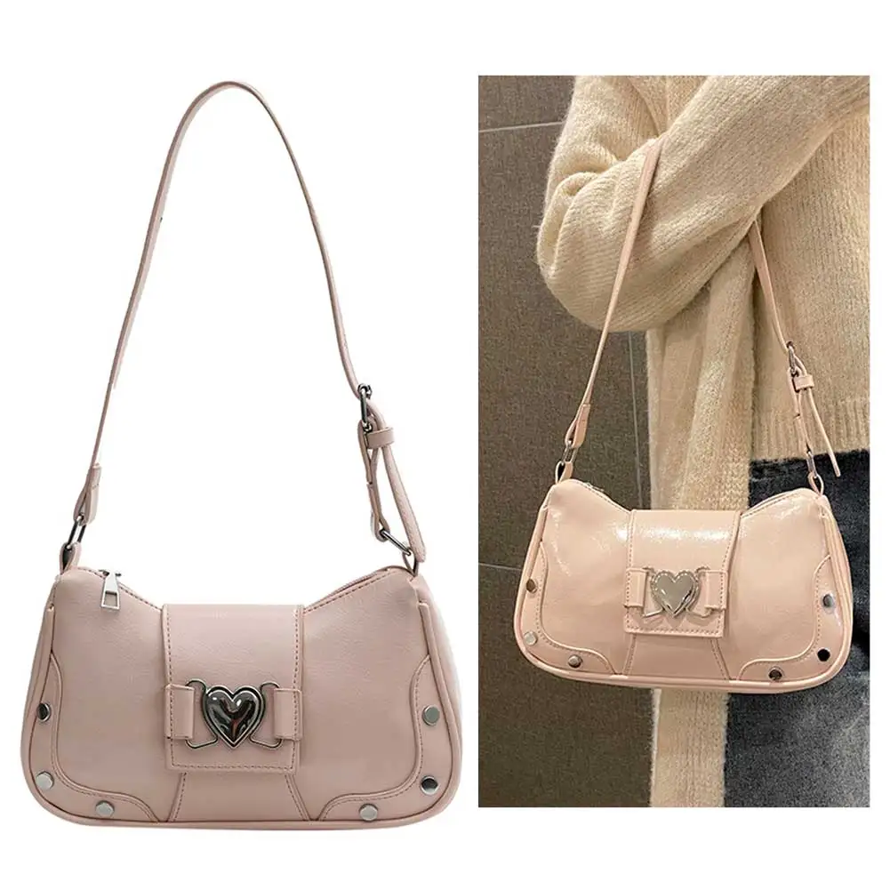 

Стильные сумки-саквояжи из искусственной кожи, водонепроницаемая женская повседневная сумка на плечо, большая вместимость, Y2K, дорожные сумки с регулируемым ремешком