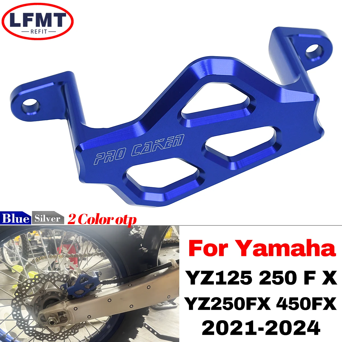 

For Yamaha YZ125 YZ250 YZ250F YZ450F YZ125X YZ250X YZ250FX YZ450FX CNC Rear Caliper Guard Rear Brake Disc Guard Protector Cover