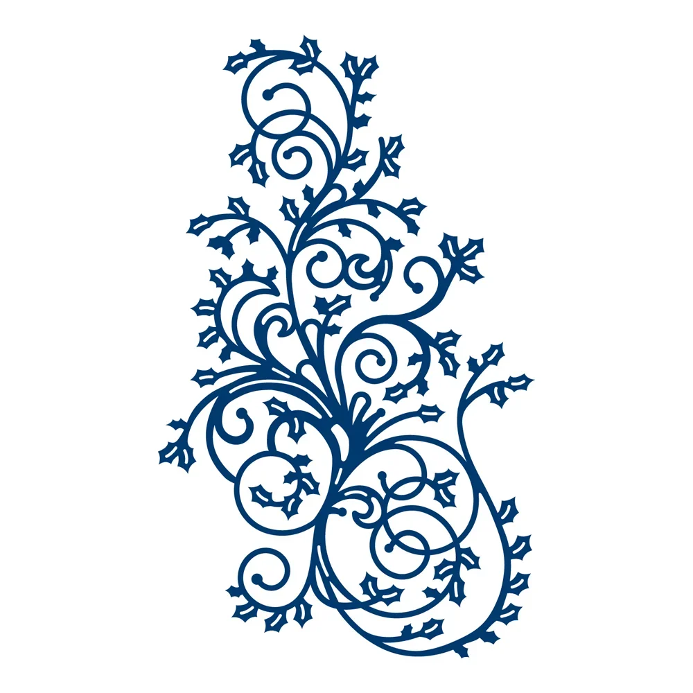 Cutting Dies Hollow Out Vine Daisy Holly Flower Lace Forest Pines Border Christmas Card Craft Scrapbooking No Stamp