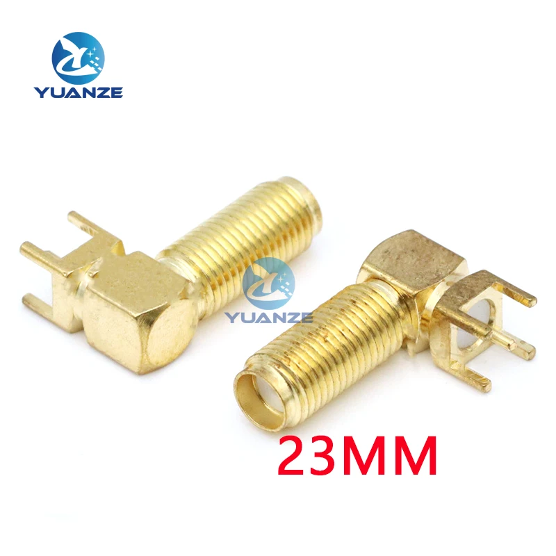 2PCS SMA female plug 90 degrees SMA- kwe PCB mounting connector RF Adapter extension