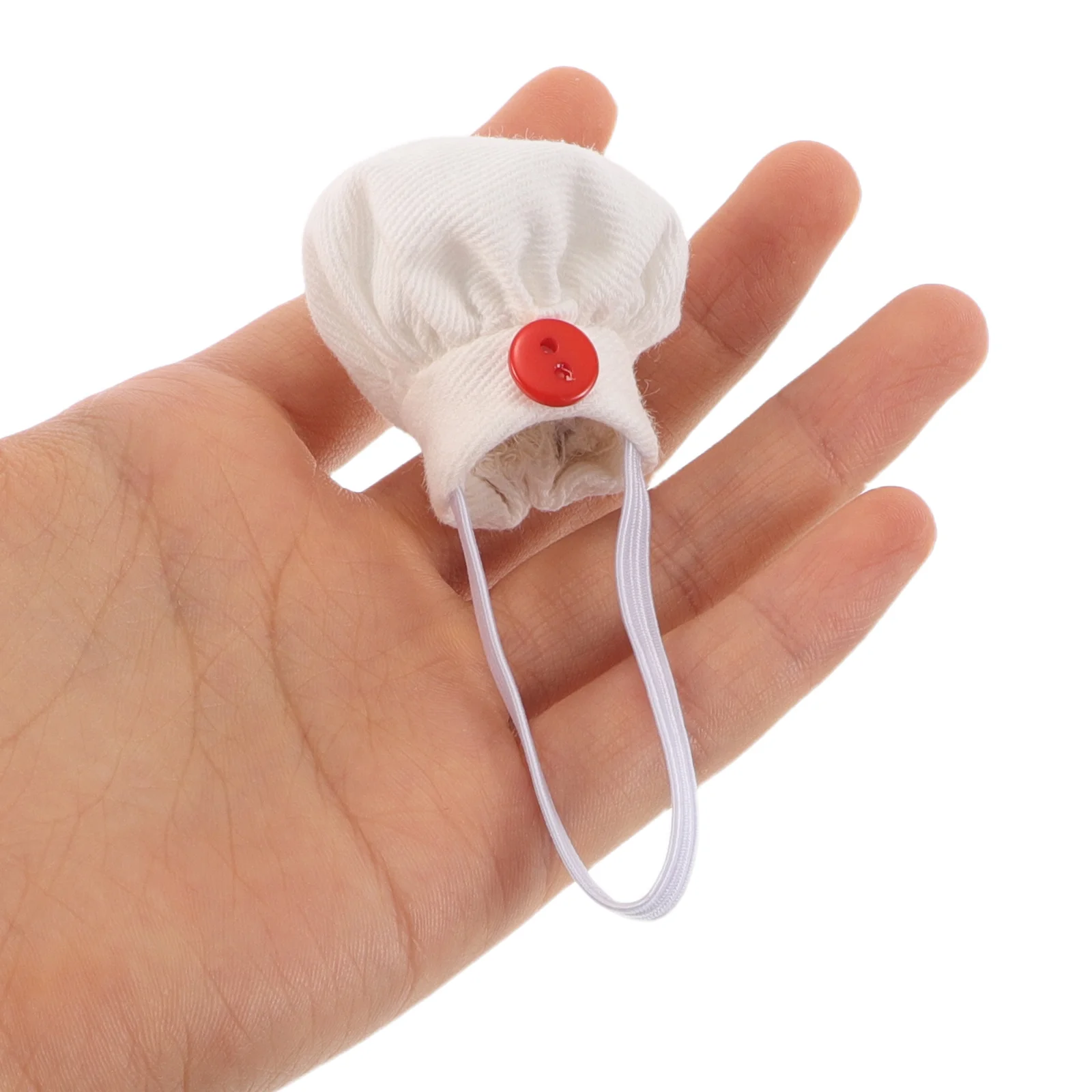 

4Pcs Hats Cooking Caps 10-15cm Soft Cotton for Stuffed Animals Role Play Kitchen Photo Prop Chef Hat