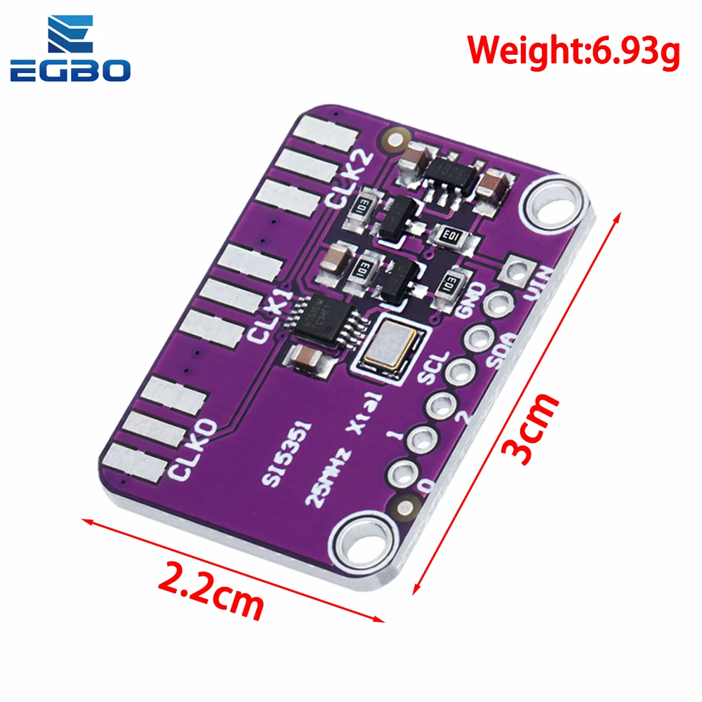 EGBO   DC 3V-5V CJMCU-5351 Si5351A Si5351 I2C Clock Generator Breakout Board Module Signal Generator Clock 8KHz-160MHz