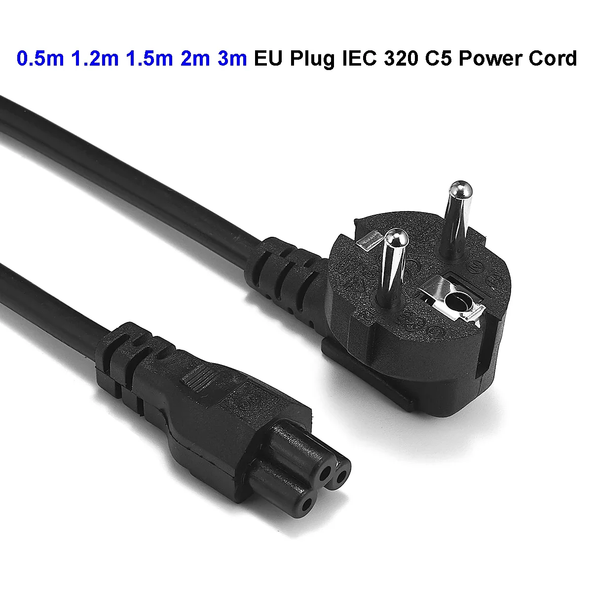 EU Extension Cord Euro IEC C5 Power Cable 0.3m 0.5m 1.2m 1.5m 2m 3m Laptop Power Supply Cable For Power Supply Computer TV