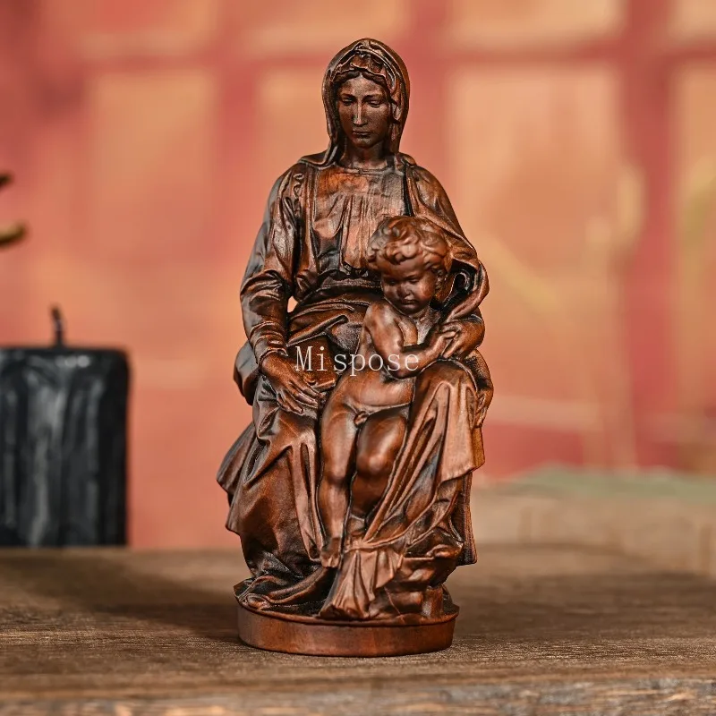 

Ретро резьба из цельного дерева, поделки, Bruges, статуя Богоматери и YS, скульптура, украшения для дома, жизни