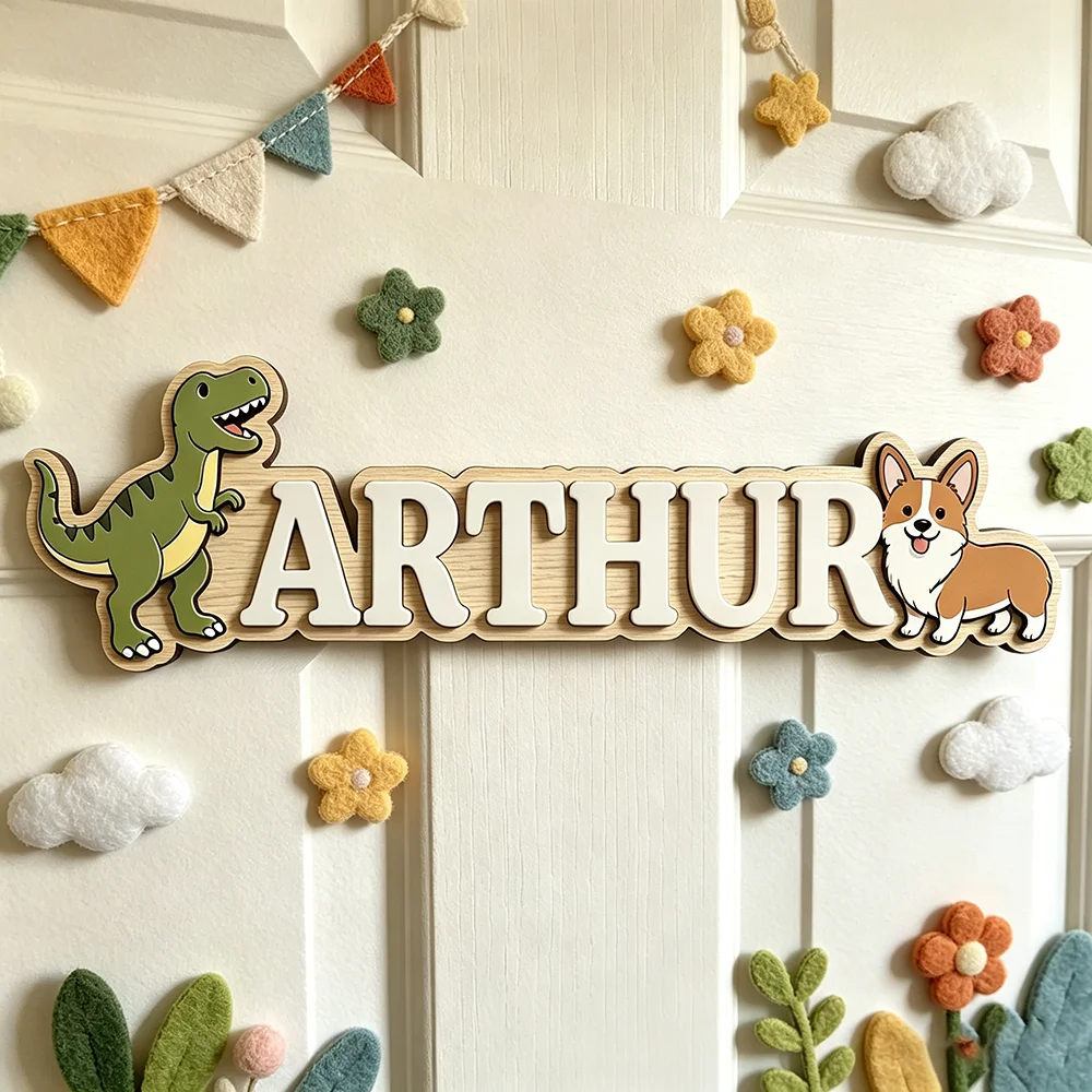 Whimsical Green T-Rex & Corgi  - огляд і ціна Baby Nursery Green