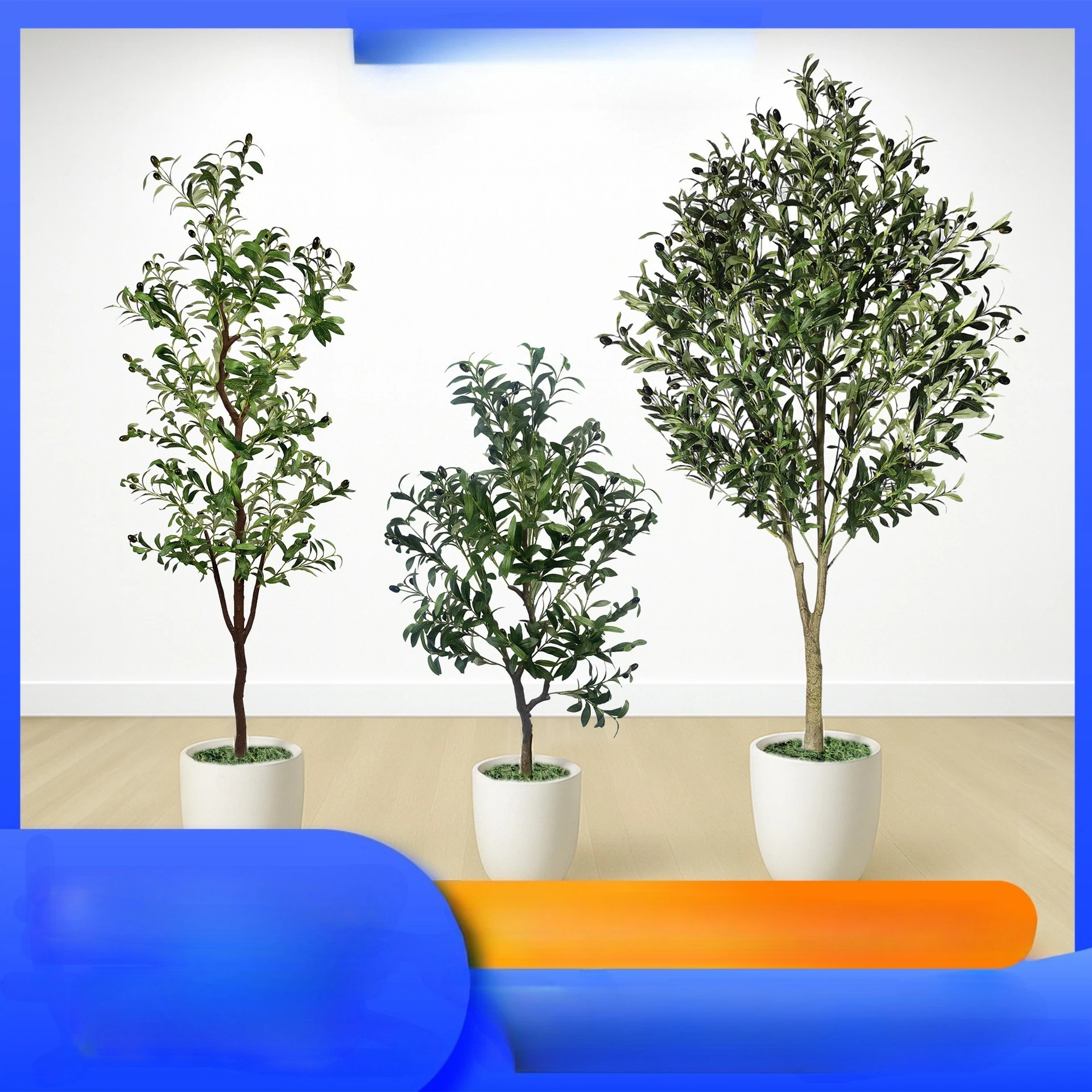 

New-Style Artificial Olive Tree - Large Floor-standing Ornament for Indoor Living Rooms, Detachable Potted Plant (Customizable)