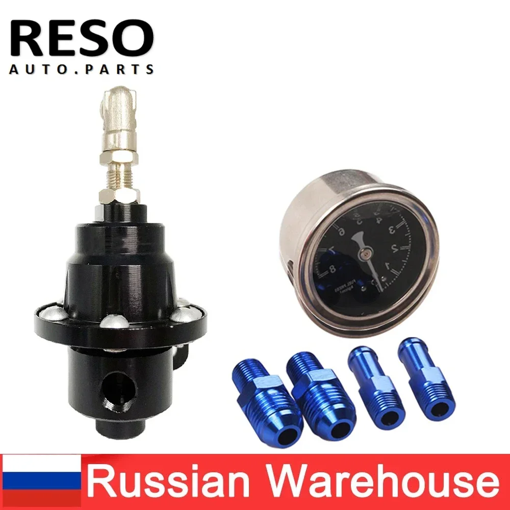 RESO   New Universal Adjustable  Fuel Pressure Regulator Type-S With Gauge And Instruction With logo