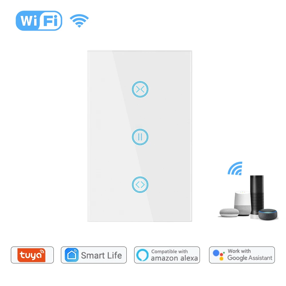 

ENEGAN Tuya WiFi Electric Curtain Switch Touch Smart Life APP Voice Control Smart witch Work With Alexa Google Smart Homekit