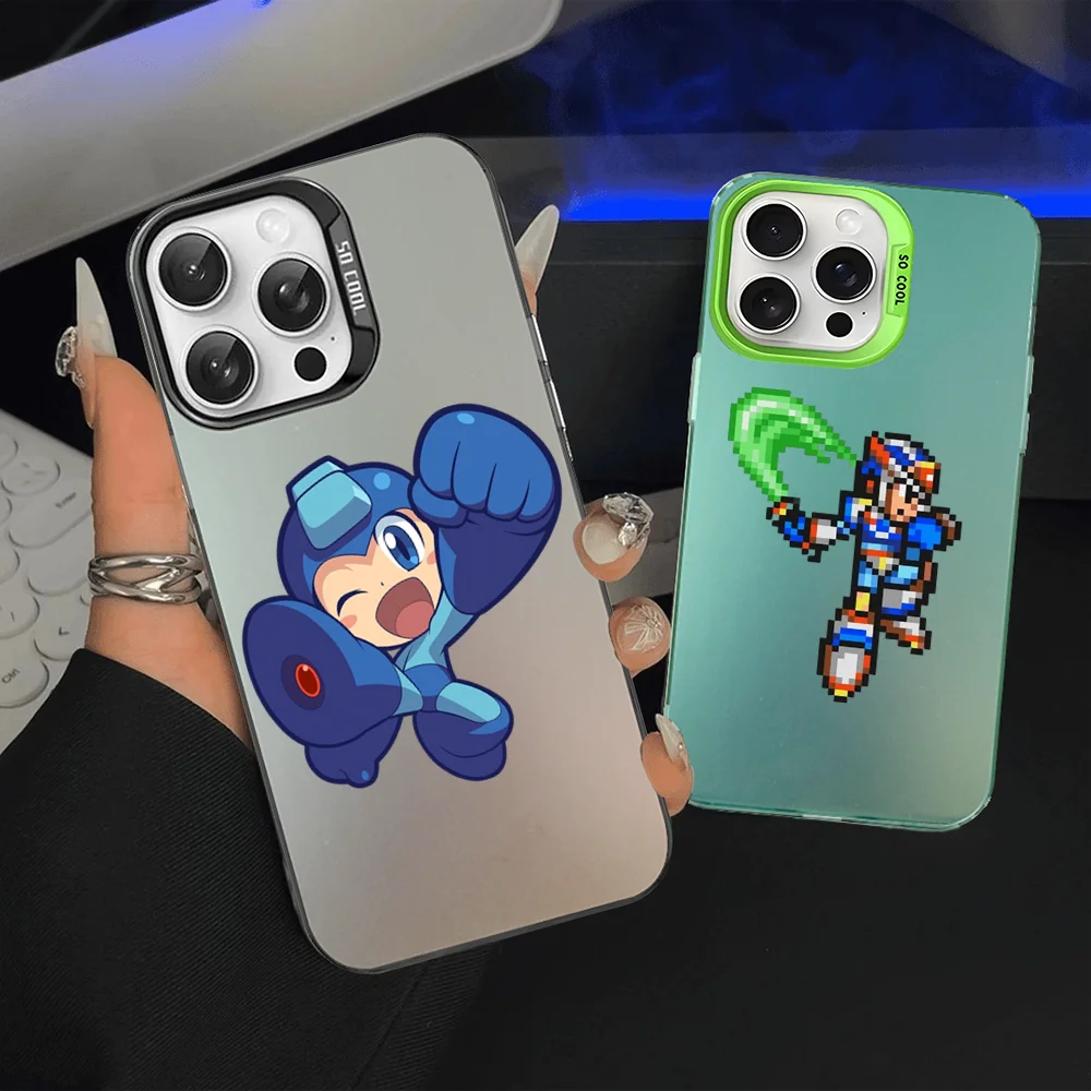 Game Rockman Megaman Phone Case For IPhone 16 15 Pro Max Case 14 Plus 13 12 11 Color Silver Case