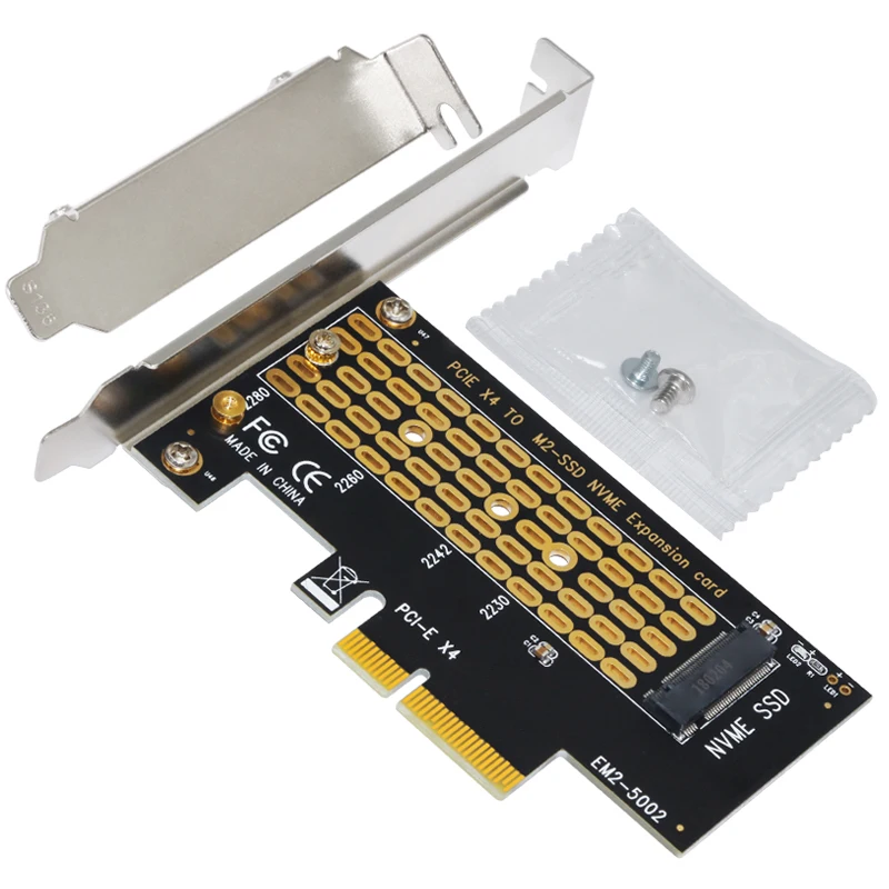 Adaptateur PCIE vers M2, carte Riser PCI Express vers M.2 NVcloser SSD PCIE, clé M NVcloser SSD M2, 6 000 cartes pour ordinateur, 6 pièces