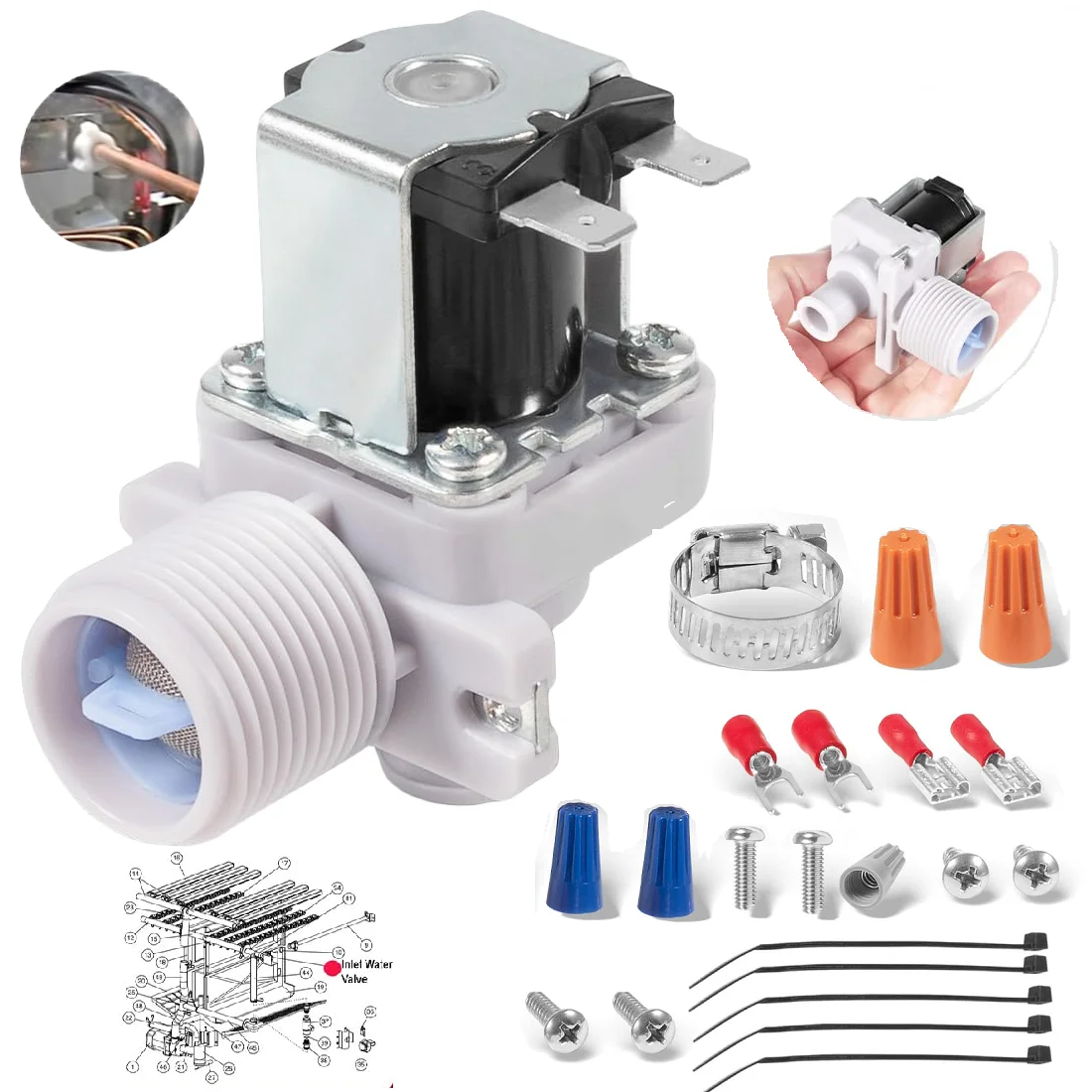 TML Replacement for Hoshizaki 3U0111-01 Water Valve, 120V, 60HZ, w/Mounting Nuts, J248-030