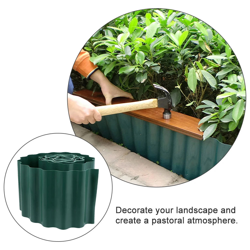 

2 Rolls Water Proof Lawn Guardrail Outdoor Plastic Fence Edging For Landscaping