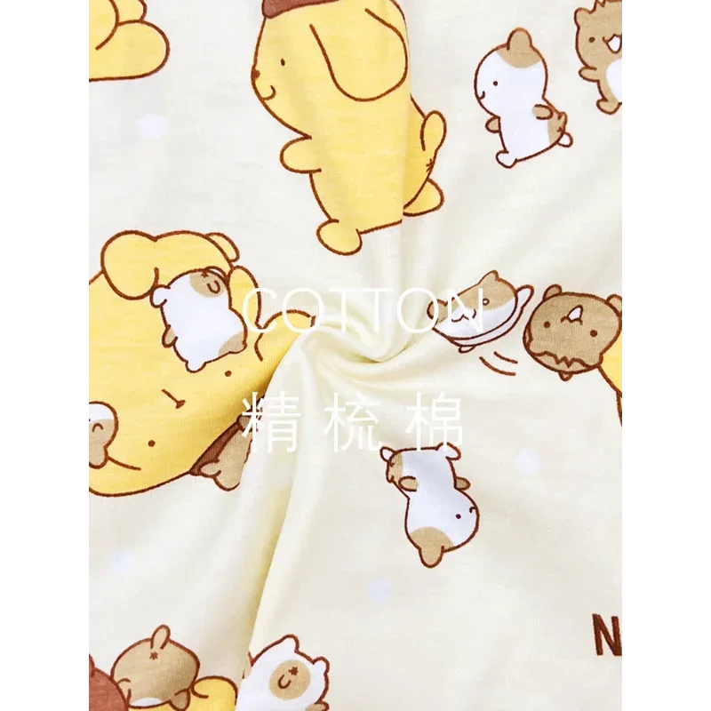 Sanrio pudding dog silk pajamas women\'s summer thin cotton short-sleeved shorts cute cartoon comfortable home women\'s pajamas