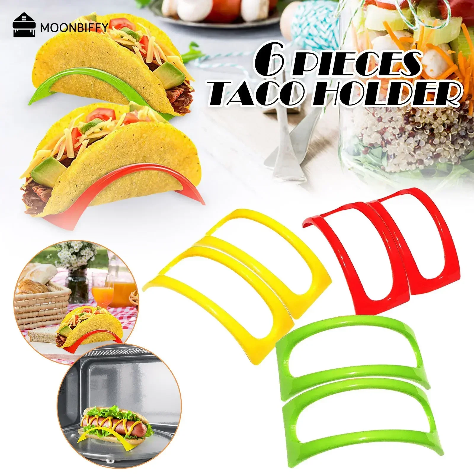 3/6/12pcs Washable Taco Holder Corn Tortilla Holderr Tower Frame Heatable Food Pallet Holder Pancake Rack Kitchen Supplies