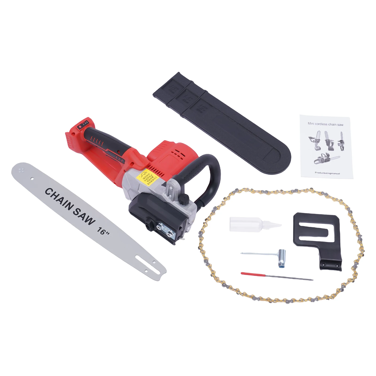 Electric Chainsaw Wood Cutting Rool Cordless Handheld Woodworking Saw Rechargeab