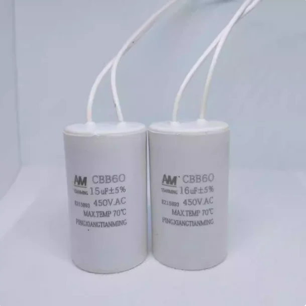 2PCS Capacitor de Bomba de Água 5uF 6uF 10uF 12uF 14uF 15uF 17uF 20uF 25uF Capacitor para Máquina de Lavar 450V Cilíndrico