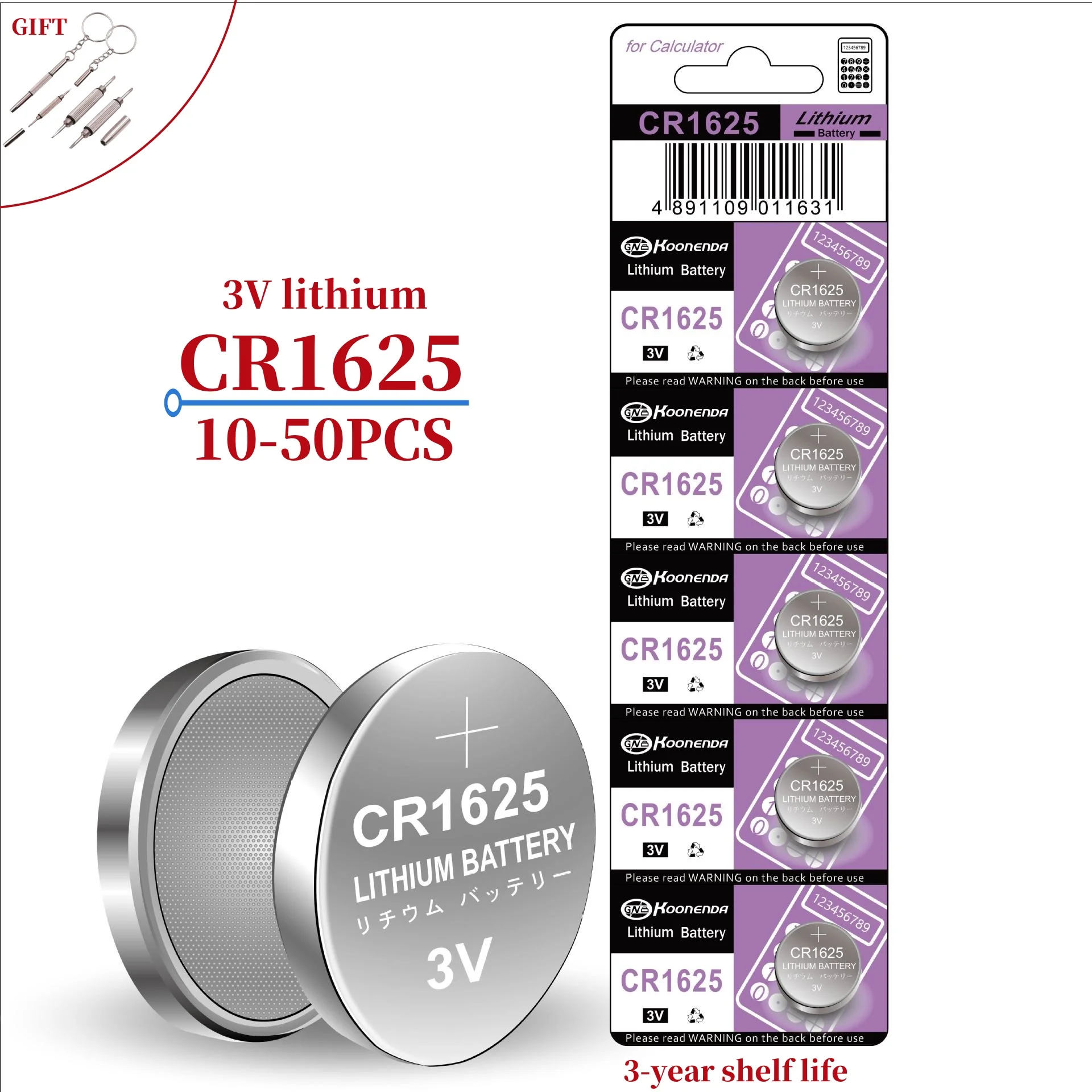 5-50pcs CR1625 3V Lithium Battery Coin Cell Batteries Long-Lasting or Watch,Key Fob,Car Remote,