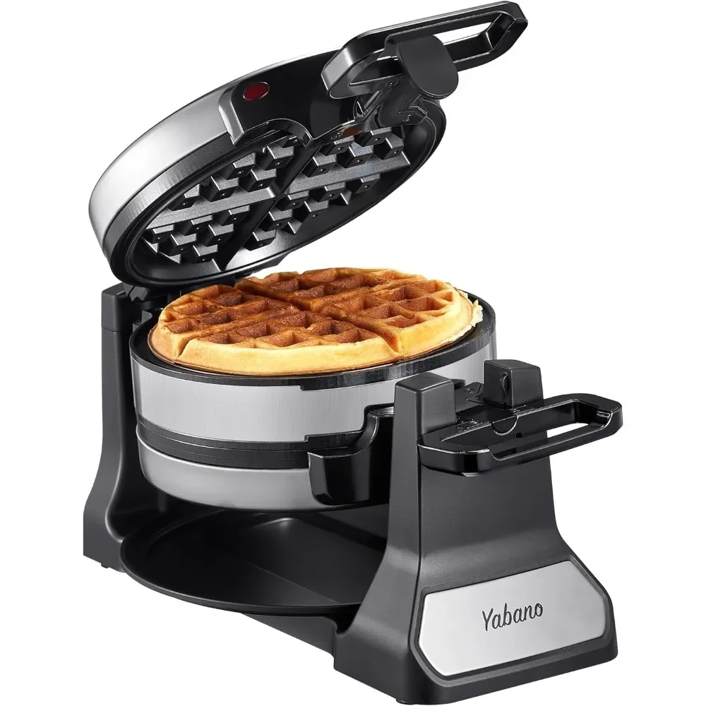 

Waffle Maker, Classic Rotating Waffle Iron with Nonstick Plates, Removable Drip Tray