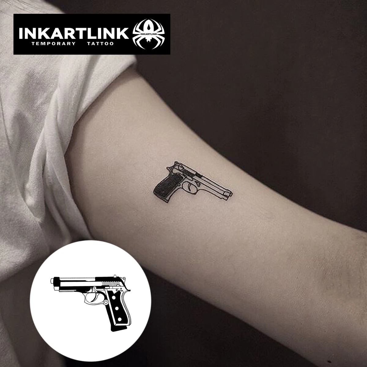 3 pcs Gun Temporary Tattoo,Lasts To 15 Days New Technology Magic Waterproof Semi Permanent Sticker.