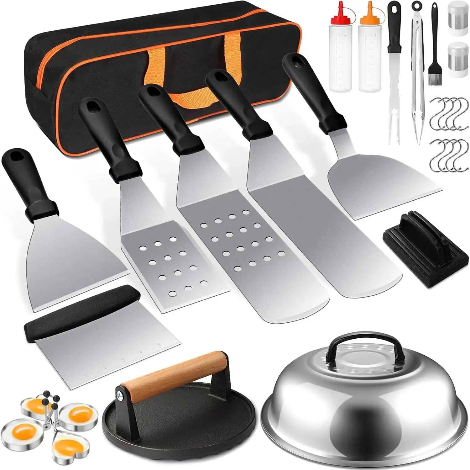 

Griddle Accessories Kit Flat Top Grill Accessories for Blackstone and Camp Chef Carry Bag for Outdoor Grilling BBQ