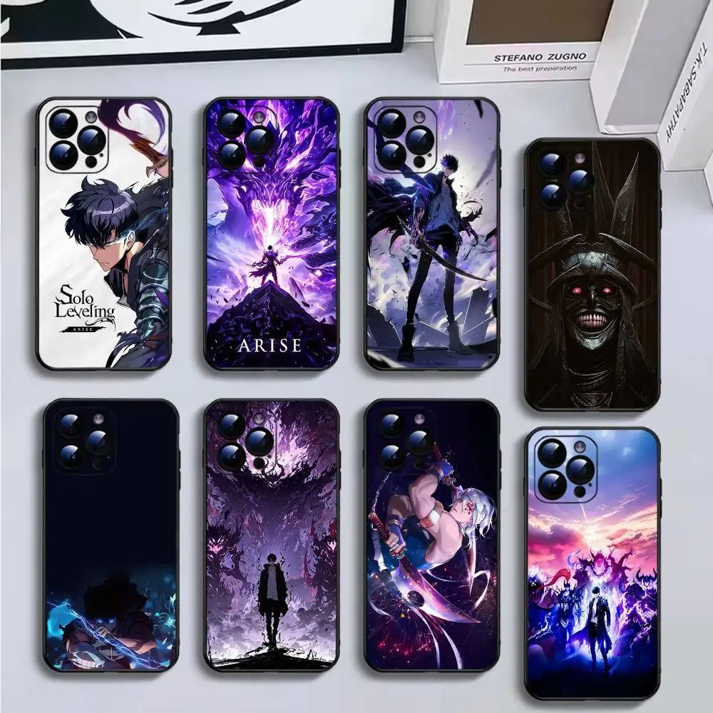 

S-Solos Levelings Phone Case For iPhone16,15,14,13,12,11 Plus,Pro Max,XS,X,XR,SE,Mini,8,7,Soft Black Cover