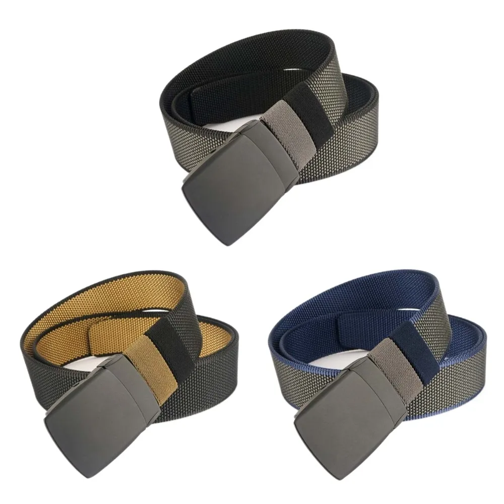 Вращающиеся двусторонние мужские нейлоновые поясные ремни с быстросъемной пряжкой из сплава, мужские пояса, регулируемый модный корейский поясной ремень