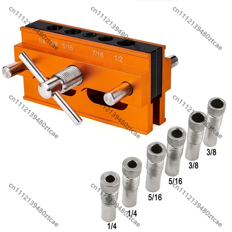 Inch Metric Self-Centering Doweling Jig Kit Vertical Punch Pocket Hole Drill Guide Woodworking Locator Tool