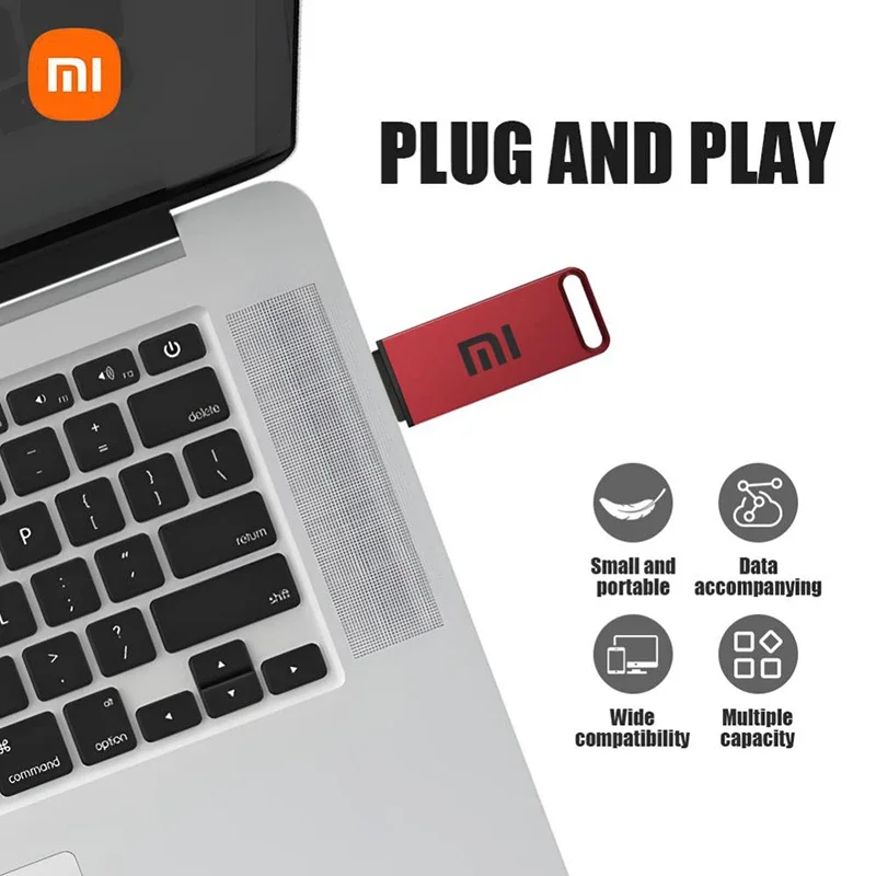 XIAOMI 2TB Mini Metal USB Flash Drive USB 3.1 Mutual Transmission Super Portable Waterproof High Speed 512GB 1TB USB Memory