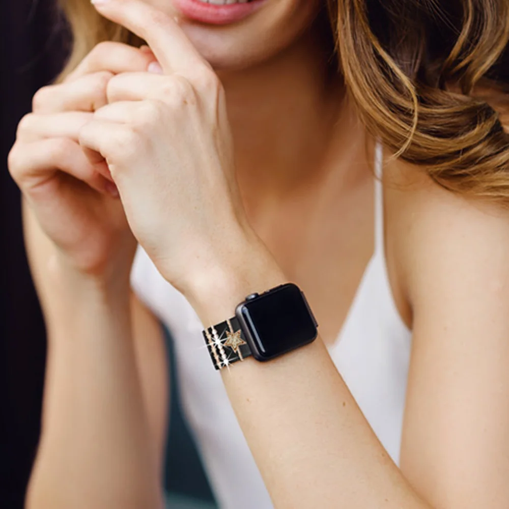 삼성 화웨이 스마트워치 액세서리, 애플 워치 밴드 8 용 다이아몬드 쥬얼리 참, 시계 스트랩 장식, 20mm, 22mm