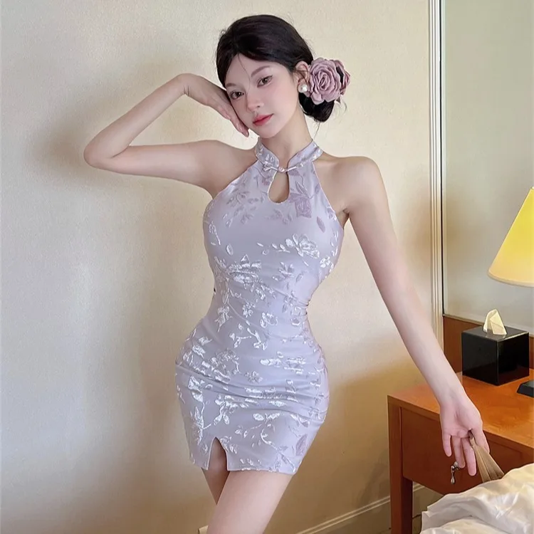 

Сексуальная облегающая юбка Qipao Dr со средней талией и разрезом для женщин, осенне-зимняя клубная одежда для ночного клуба Sle