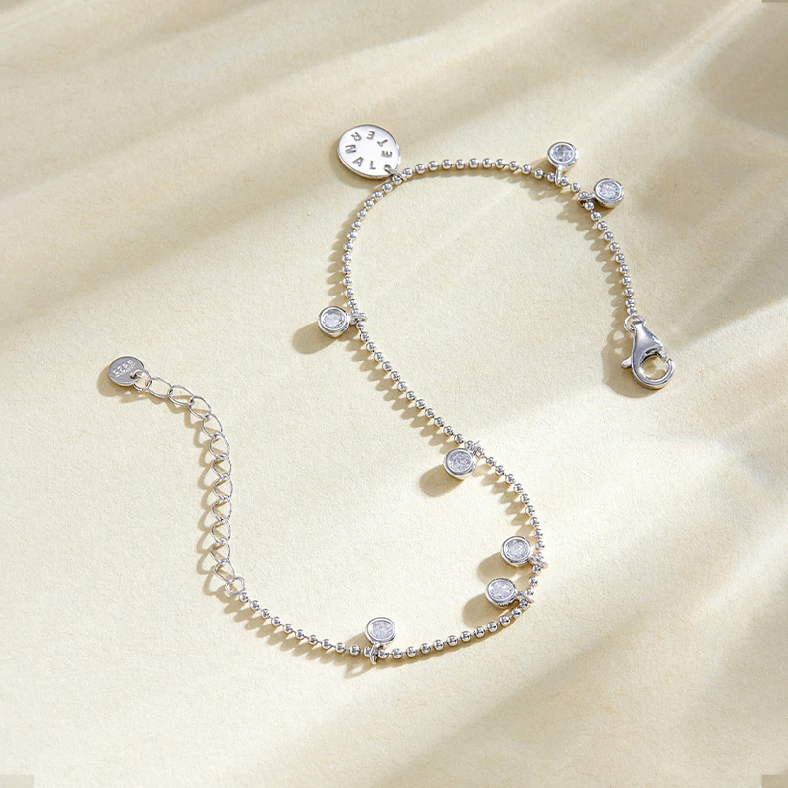 DPLAOPA Women 925 Sterling Silver ETERNAL Disc Bracelet Delicate Chain with Round CZ Zircon Charms 2026 Trendy Fine Jewelry Gift 2