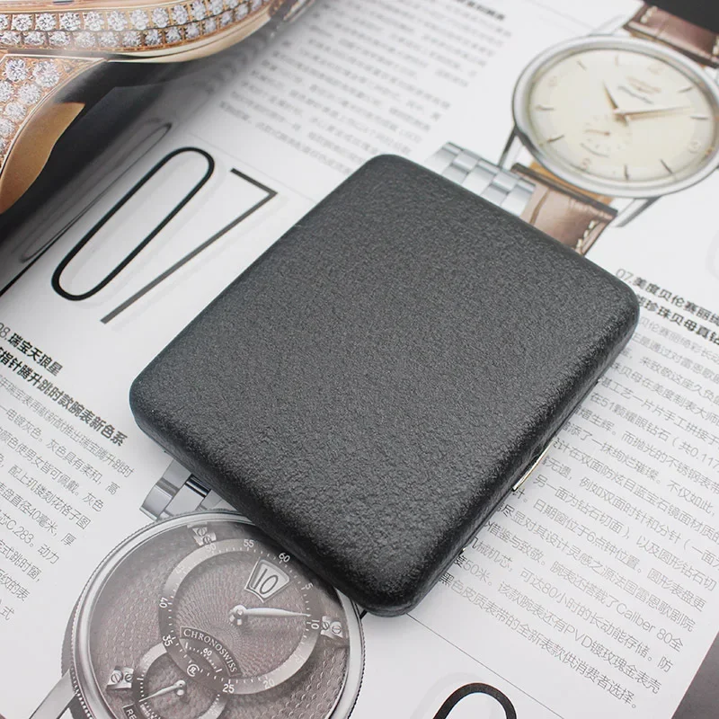 

Портативный флип-чехол для сигарет из матовой черной нержавеющей стали, 20 шт., персонализированный