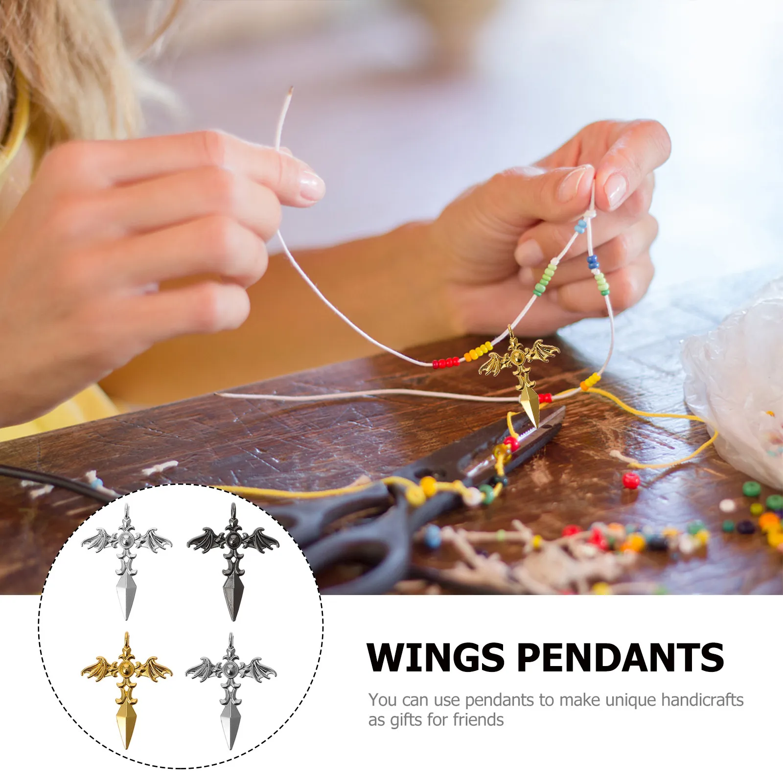

8 шт. подвесок из сплава с креативным дизайном в виде крыльев, DIY-шармы для изготовления украшений, аксессуары для рукоделия, крылья ангела