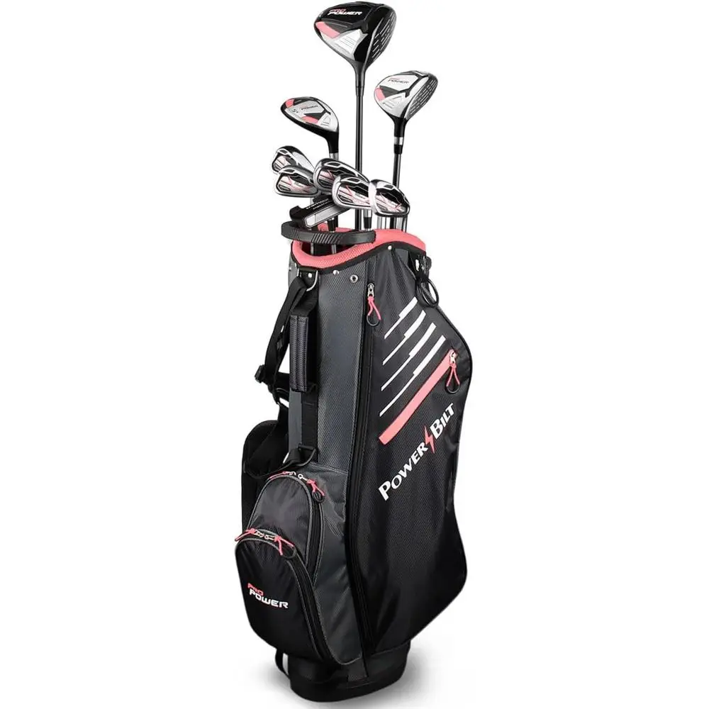 

Комплект клюшек для гольфа Pro Power Women's Complete, для правой и левой руки, HD, Stand, Petite & Tall, включает драйвер, айрон, гибрид, 6-PW, M