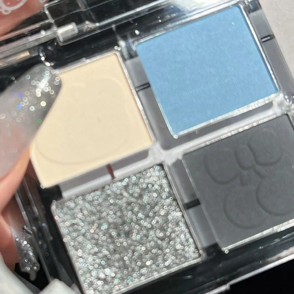 Palette di ombretti impermeabili a 6 colori Ombretto affumicato blu luccicante a lunga durata Glitter Illumina i pigmenti degli occhi Cosmetici