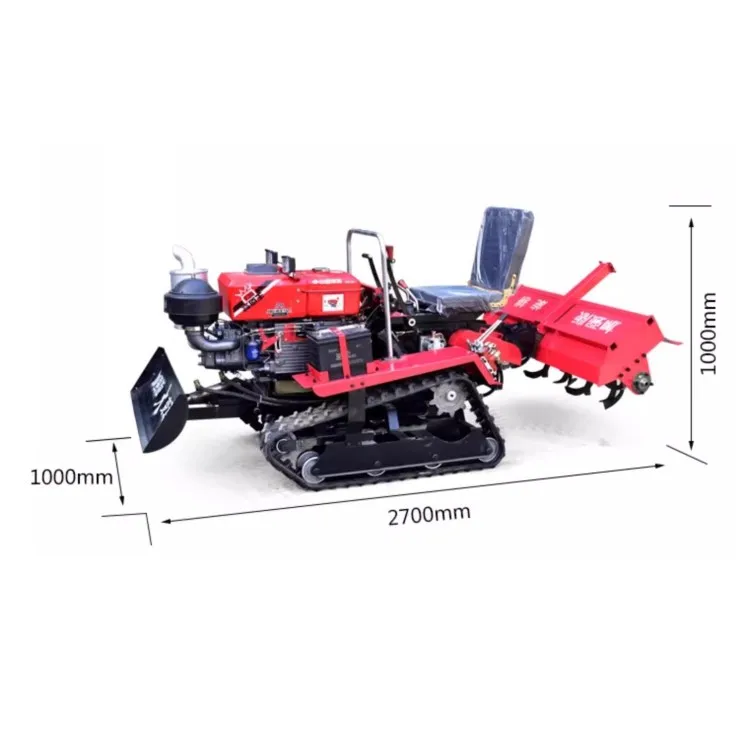 Multi-Functional Agricultural Plow Cultivator Garden Crawler Tractor Micro-Cultivator Crawler Rotary Small
