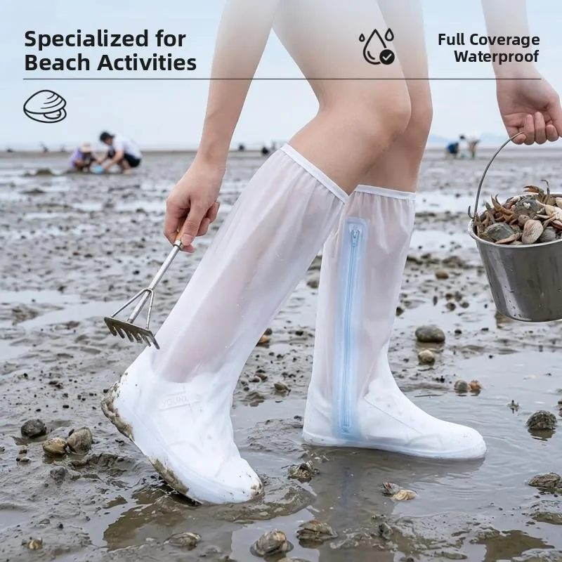 厚みのある使い捨てハイチューブレインブーツ雨の日用防水靴カバー海用特殊ウォーターシューズ滑り止めフットカバー