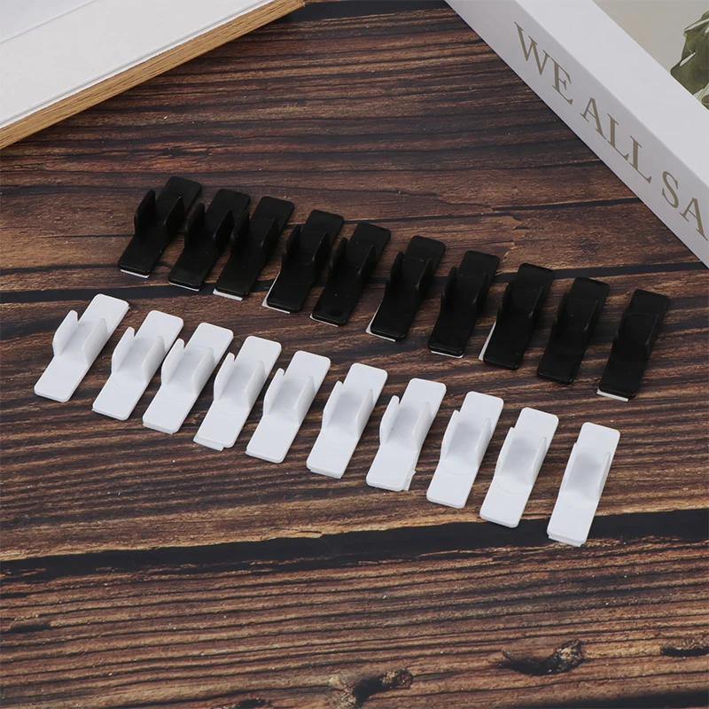 10Pcs Self Adhesive Pen Holder Pencil Plastic Clip Holder Desktop Fixed Pen Case For Notebook Stylus Pencil Clip Holder image 2