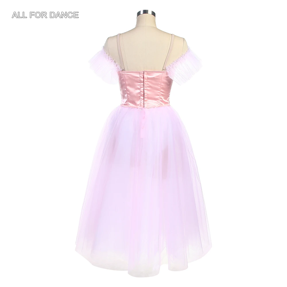 B24097 Customized Off Shoulder Pink Professional Ballet Dance Tutu Romantic Length Tutu Adult Girls Ballerina Dance Costumes